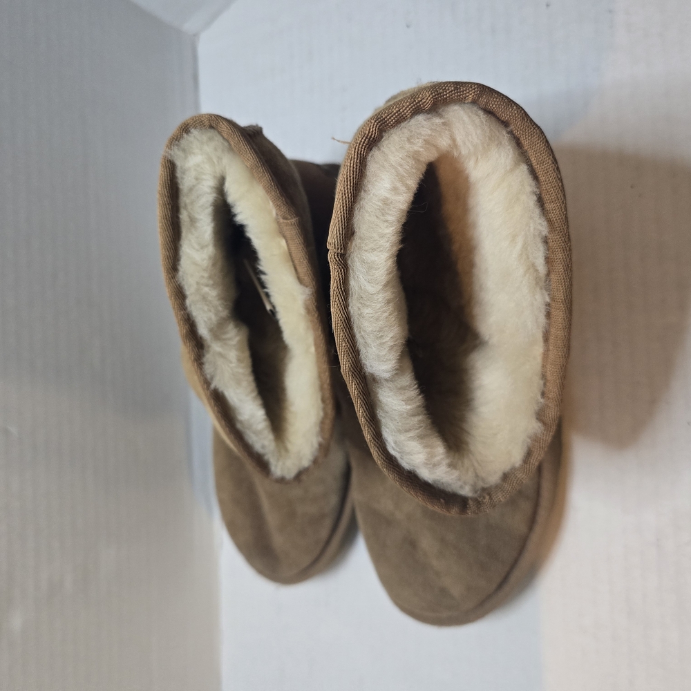 UGG Tan Moccasins with Soft Suede and Plush Cream Lining‎